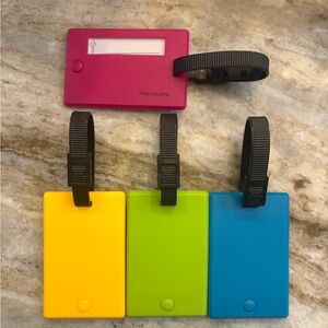 NWOT Travelon Luggage ID Tag Set in Yellow, Green, Blue, Magenta